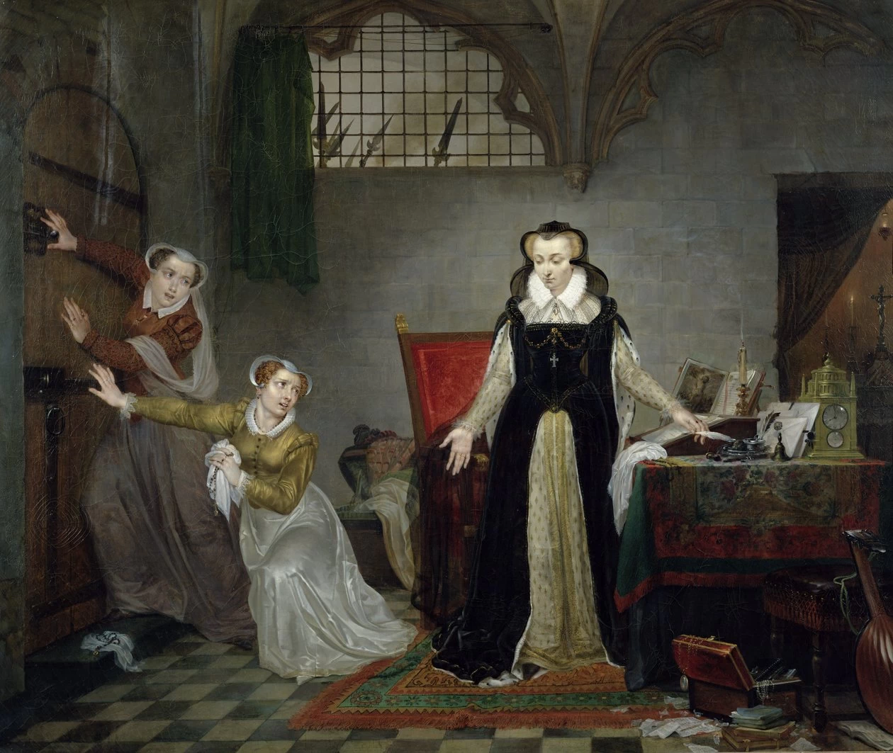 Maria Stuarda, regina di Scozia e pretendente al trono d'Inghilterra, nel momento in cui fu portata via per andare a morire - Louvre Museum, Parigi 1